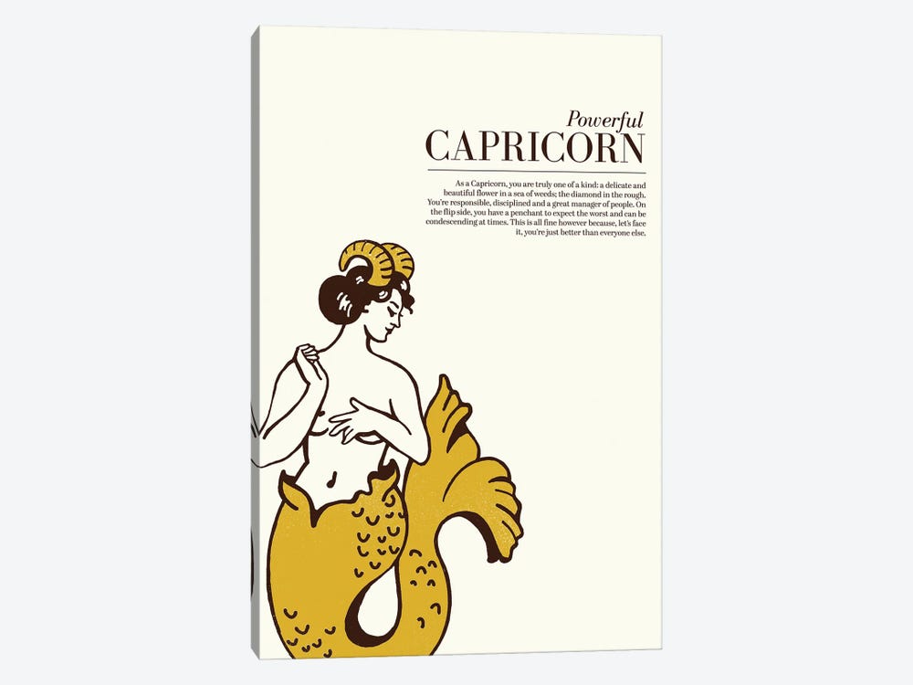 Zodiac Gold Capricorn by The Whiskey Ginger 1-piece Canvas Wall Art