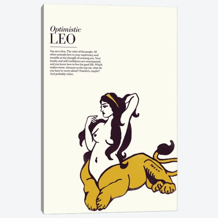 Zodiac Gold Leo Canvas Print #TWG113} by The Whiskey Ginger Canvas Art Print