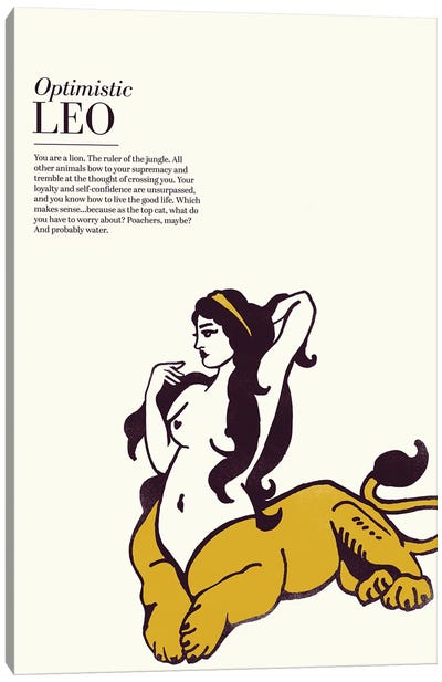Zodiac Gold Leo Canvas Art Print - Leo Art