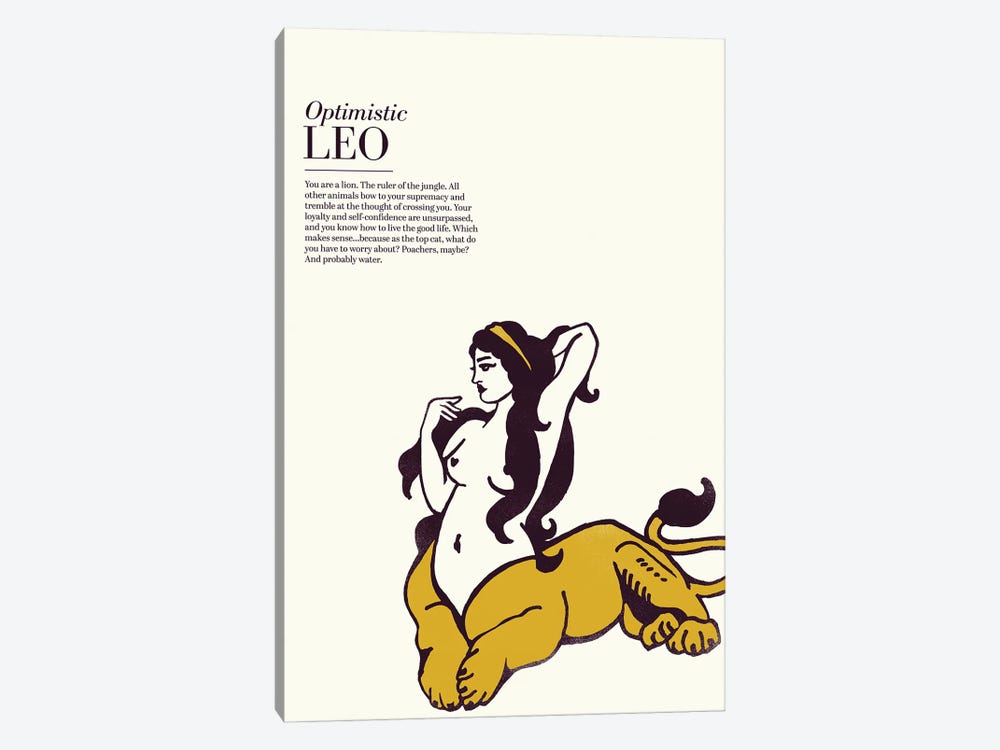 Zodiac Gold Leo by The Whiskey Ginger 1-piece Canvas Art