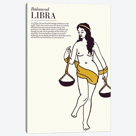 Zodiac Gold Libra Canvas Print #TWG114} by The Whiskey Ginger Canvas Wall Art