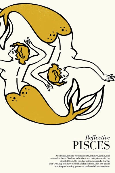 Pisces: Zodiac Gold Pisces by The Whiskey Ginger