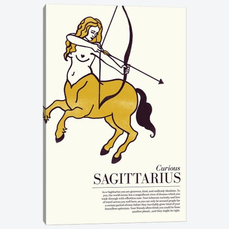 Zodiac Gold Sagittarius Canvas Print #TWG116} by The Whiskey Ginger Canvas Artwork