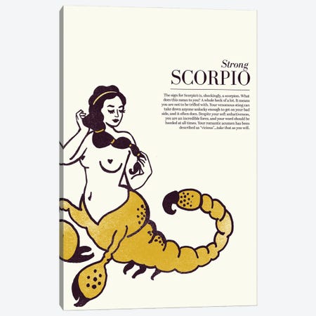 Zodiac Gold Scorpio Canvas Print #TWG117} by The Whiskey Ginger Canvas Artwork