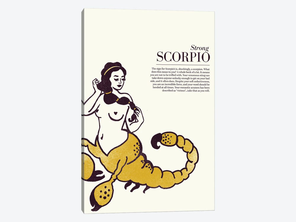 Zodiac Gold Scorpio by The Whiskey Ginger 1-piece Canvas Art