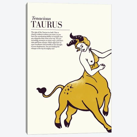 Zodiac Gold Taurus Canvas Print #TWG118} by The Whiskey Ginger Art Print