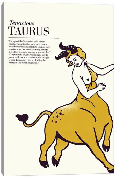 Zodiac Gold Taurus Canvas Art Print - The Whiskey Ginger