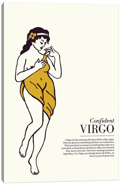 Zodiac Gold Virgo Canvas Art Print - Virgo Art