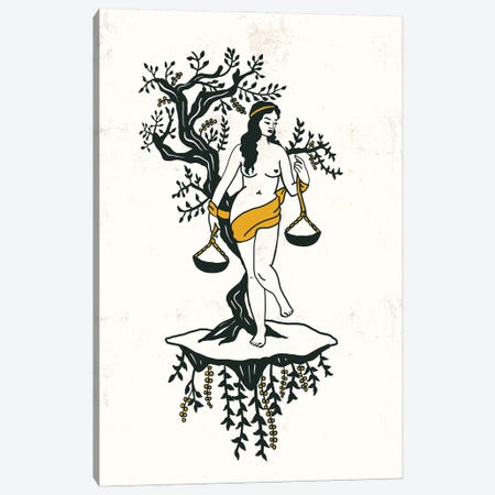 Libra Maiden Canvas Print #TWG122} by The Whiskey Ginger Canvas Artwork