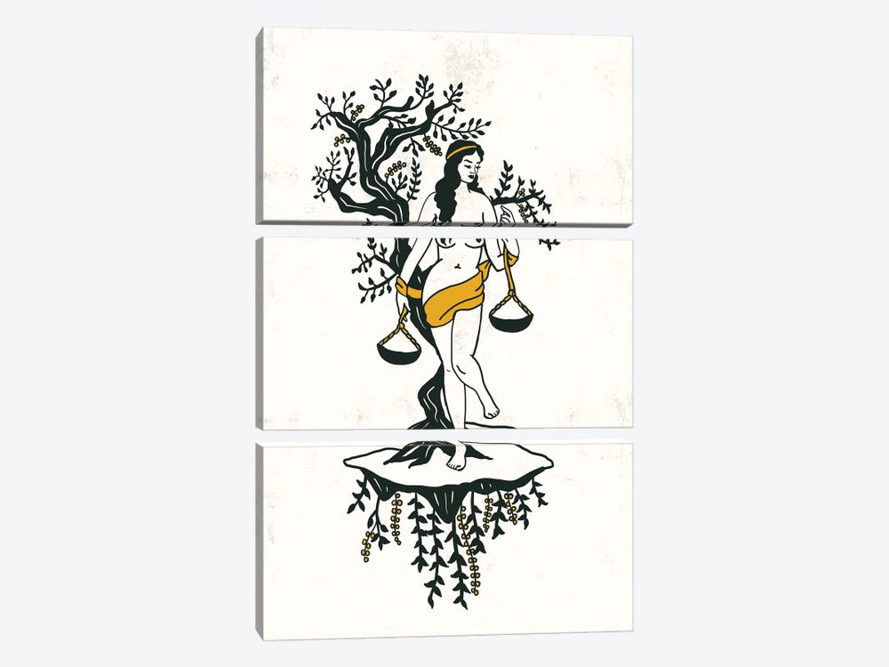 Libra Maiden by The Whiskey Ginger 3-piece Canvas Wall Art