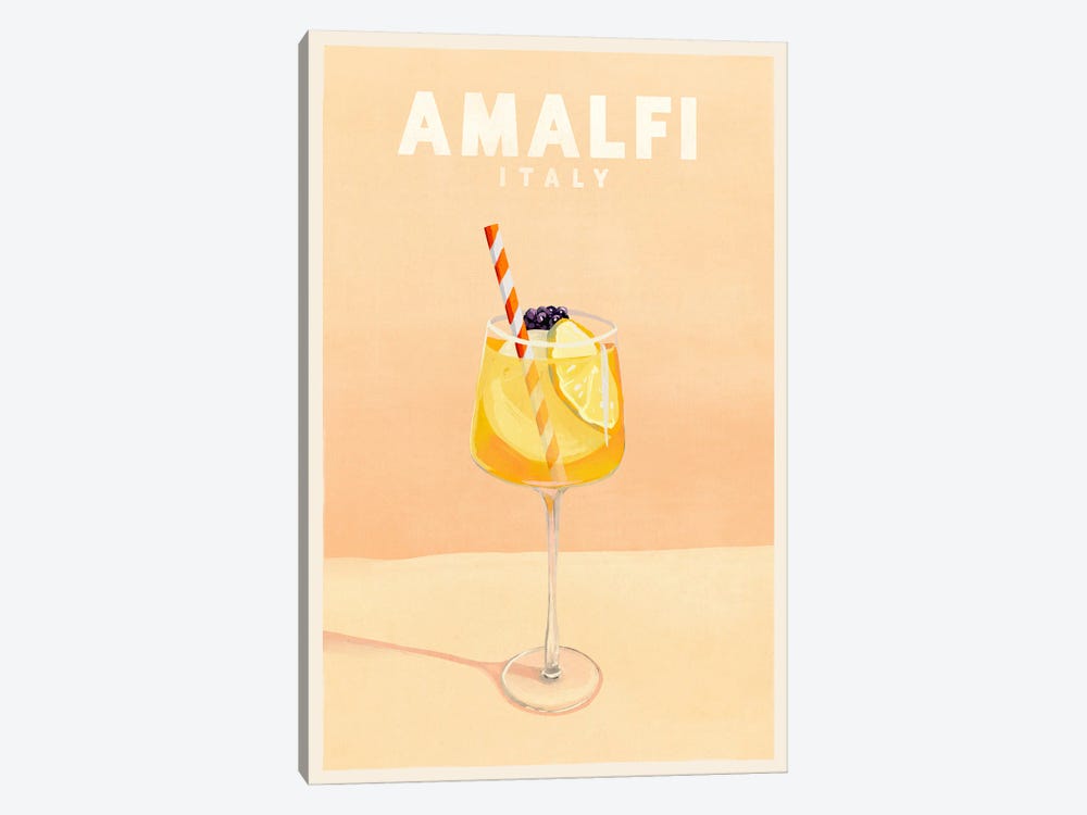 Amalfi Cocktail Travel Poster by The Whiskey Ginger 1-piece Art Print
