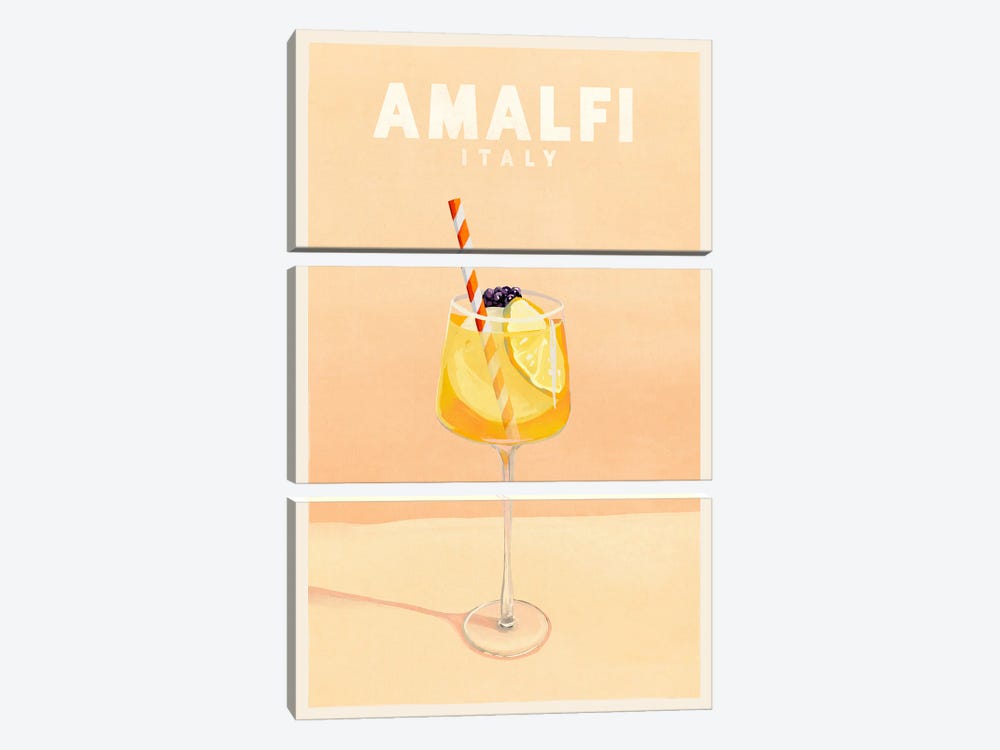 Amalfi Cocktail Travel Poster by The Whiskey Ginger 3-piece Art Print