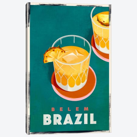 Belem Cocktail Travel Poster Canvas Print #TWG127} by The Whiskey Ginger Canvas Print