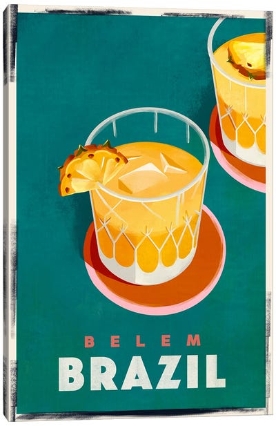 Belem Cocktail Travel Poster Canvas Art Print - Lemon & Lime Art