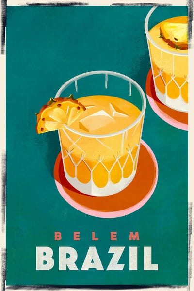 The Whiskey Ginger: Belem Cocktail Travel Poster by The Whiskey Ginger