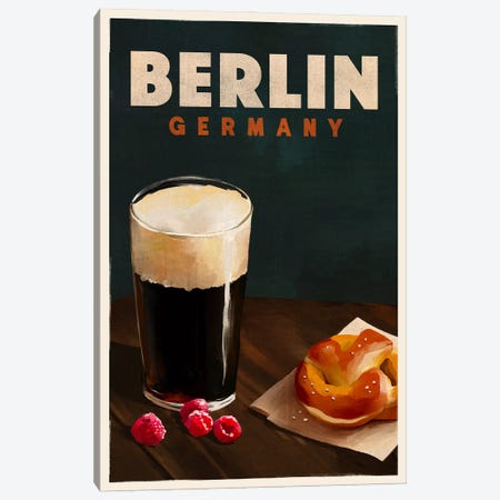 Berlin Cocktail Travel Poster Canvas Print #TWG128} by The Whiskey Ginger Canvas Art