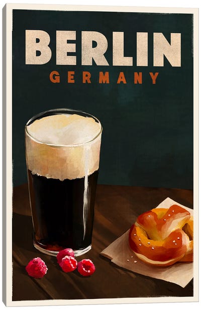 Berlin Cocktail Travel Poster Canvas Art Print - Berry Art