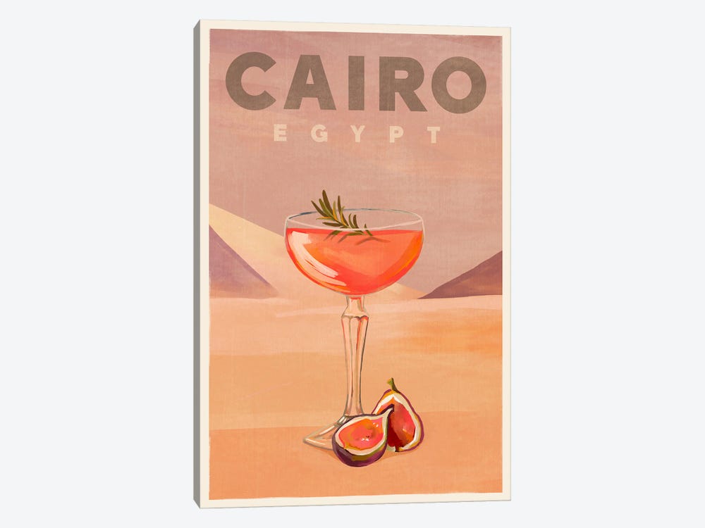 Cairo Cocktail Travel Poster by The Whiskey Ginger 1-piece Canvas Print