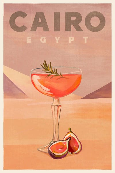 The Whiskey Ginger: Cairo Cocktail Travel Poster by The Whiskey Ginger