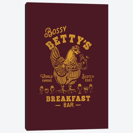 Bossy Betty Breakfast Bar Reverse Distressed Canvas Print #TWG12} by The Whiskey Ginger Canvas Print