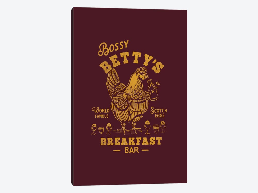 Bossy Betty Breakfast Bar Reverse Distressed by The Whiskey Ginger 1-piece Canvas Art