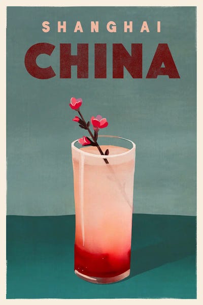 The Whiskey Ginger: China Cocktail Travel Poster by The Whiskey Ginger