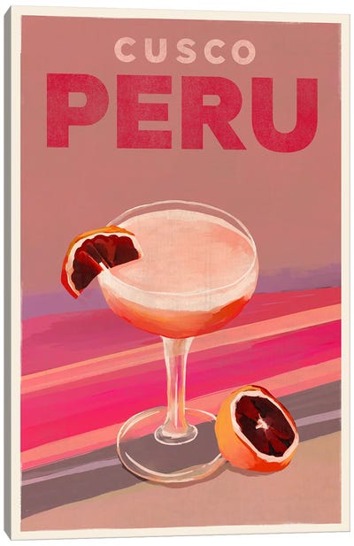 Cusco Cocktail Travel Poster Canvas Art Print