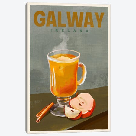 Galway Cocktail Travel Poster Canvas Print #TWG133} by The Whiskey Ginger Canvas Art Print