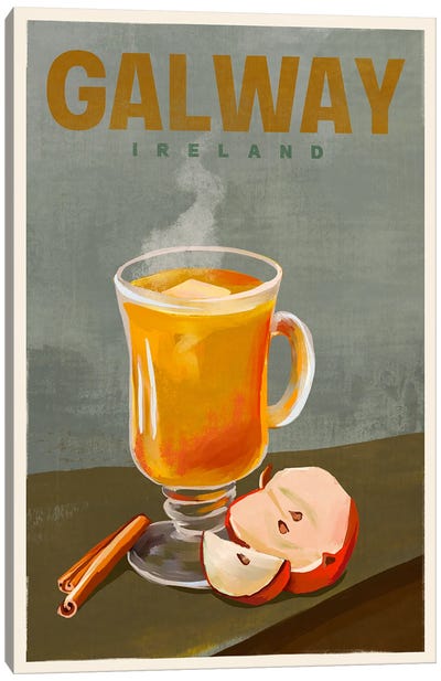 Galway Cocktail Travel Poster Canvas Art Print - Whiskey Art
