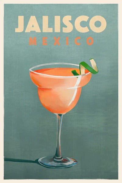The Whiskey Ginger: Jalisco Cocktail Travel Poster by The Whiskey Ginger