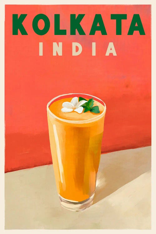 Kolkata Cocktail Travel Poster