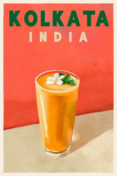 The Whiskey Ginger: Kolkata Cocktail Travel Poster by The Whiskey Ginger