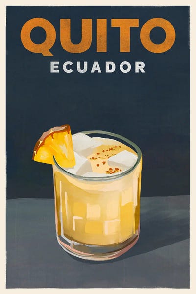Quito Cocktail Travel Poster by The Whiskey Ginger art print