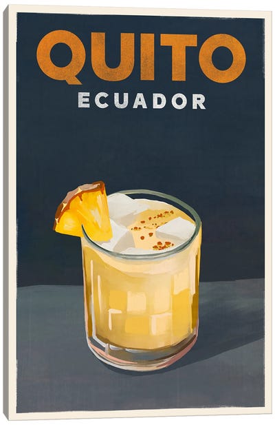 Quito Cocktail Travel Poster Canvas Art Print - Rum Art