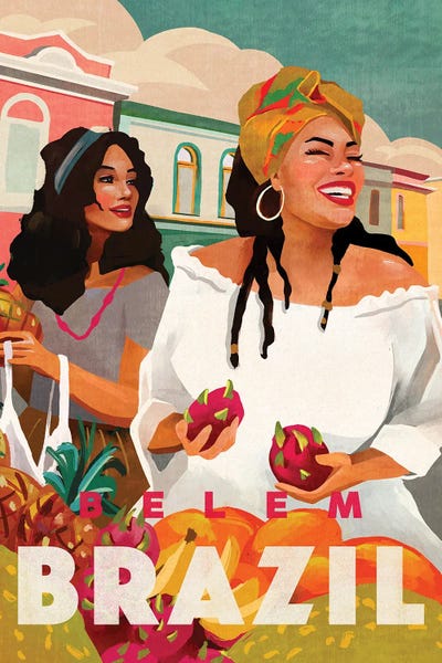 The Whiskey Ginger: Belem Brazil Colorful Travel Art by The Whiskey Ginger