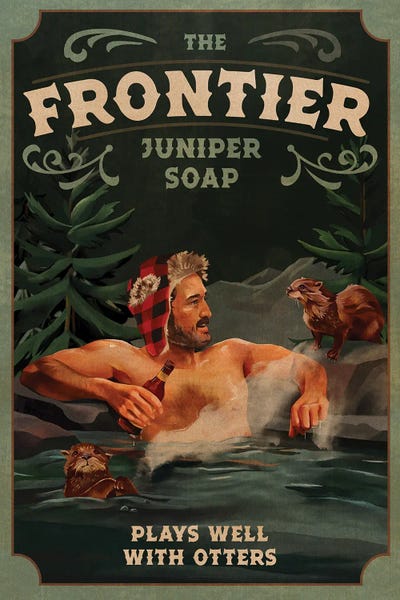 The Whiskey Ginger - Gallery Posters: Frontier Man With Otters by The Whiskey Ginger