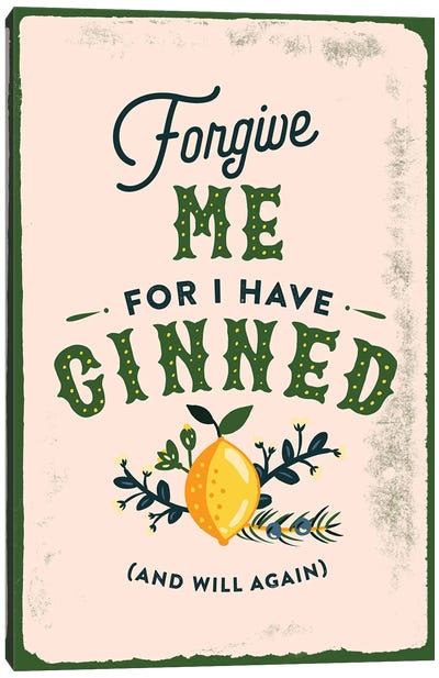 Botanical Gin Sin Canvas Art Print - Vintage Kitchen Posters