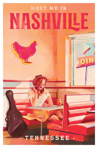 Musician: Nashville Tennessee Redhead Music Poster by The Whiskey Ginger