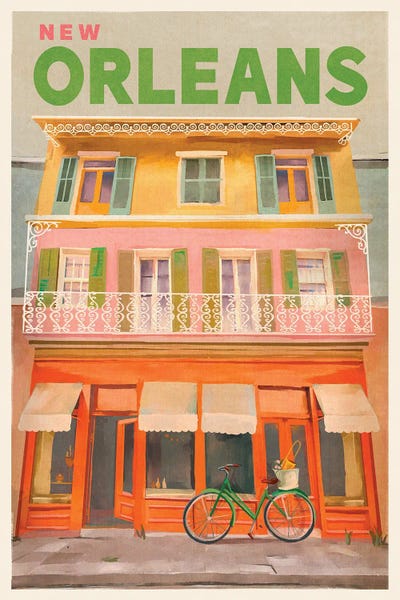 New Orleans Louisiana Vintage Travel Poster