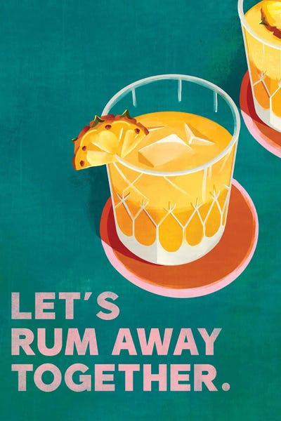 Rum Away Beach Bar Cocktail Art