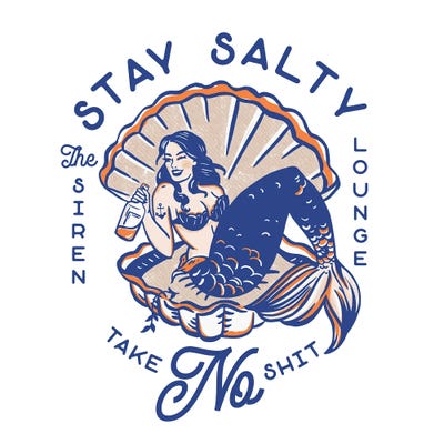 The Whiskey Ginger - Gallery Posters: Stay Salty Siren Lounge Pin-Up Mermaid by The Whiskey Ginger
