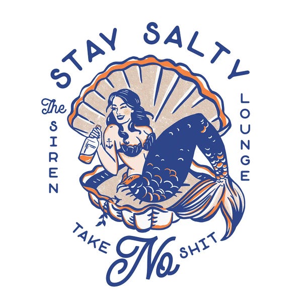Stay Salty Siren Lounge Pin-Up Mermaid