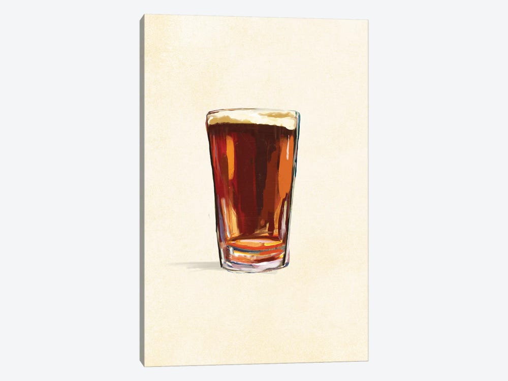 Craft Beer Amber Solo by The Whiskey Ginger 1-piece Canvas Art Print