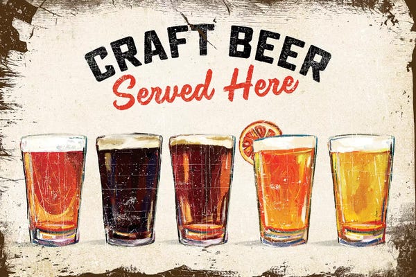 Craft Beer Lineup Vintage Sign