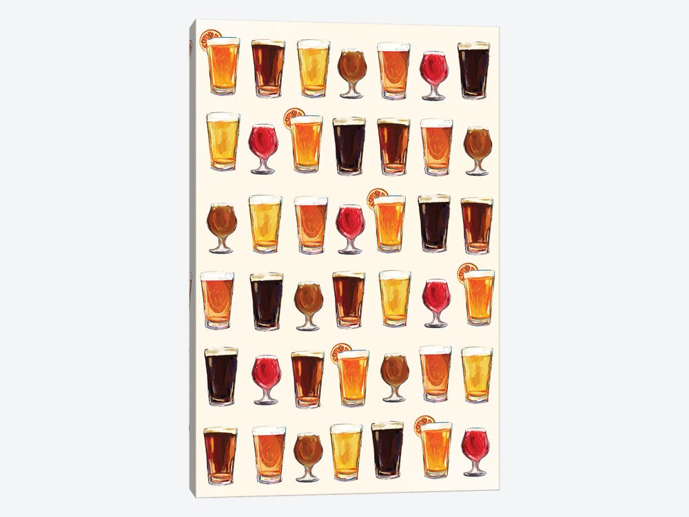 Craft Beer Pattern by The Whiskey Ginger 1-piece Canvas Art Print