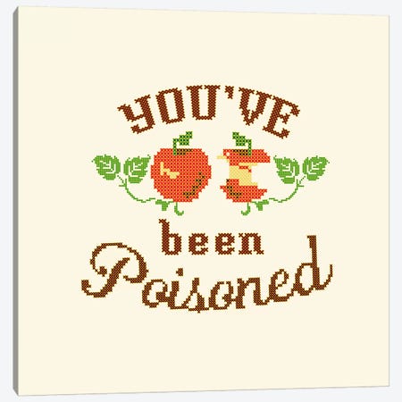 Apple Poison Crossstitch Canvas Print #TWG2} by The Whiskey Ginger Art Print