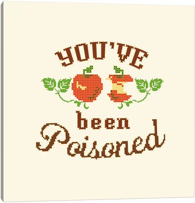 Apple Poison Crossstitch Canvas Art Print - The Whiskey Ginger
