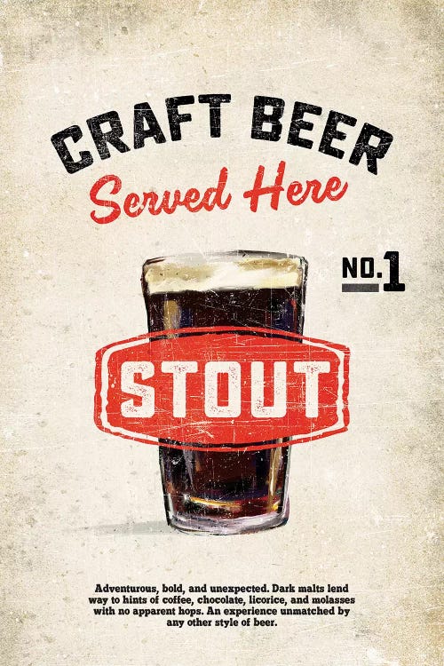 Craft Beer Stout Vintage Sign