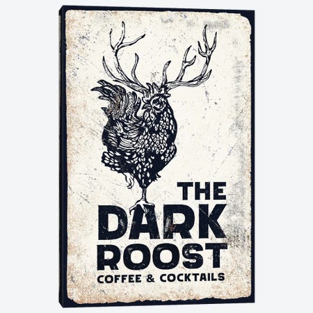 Dark Rooster Midnight Canvas Print #TWG34} by The Whiskey Ginger Canvas Artwork