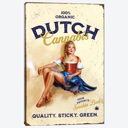 Dutch Cannabis Canvas Print #TWG36} by The Whiskey Ginger Canvas Wall Art